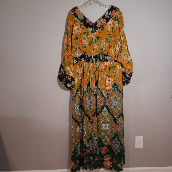 Anthropologie Printed V-Neck Maxi Dress Plus Size 16W New NWT - Picture 3 of 11